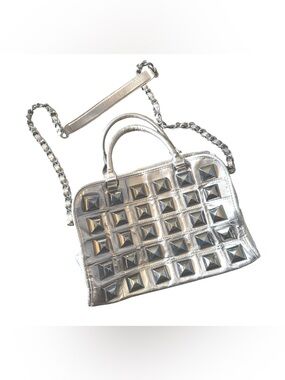 Betsey Johnson Studio Satchel Silver Metalic Shoulder Bag